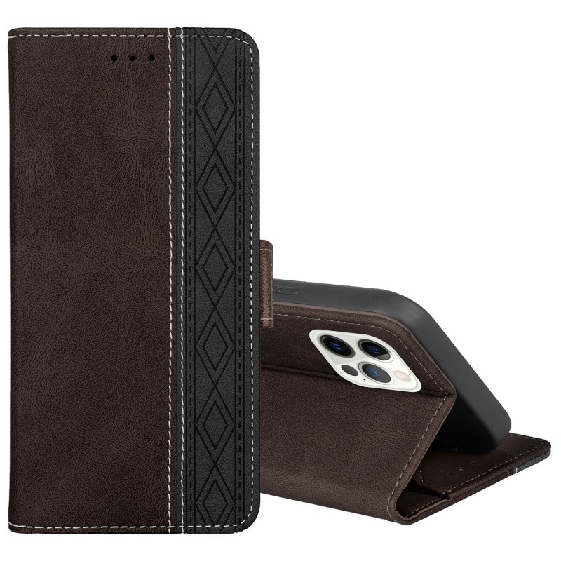 Business Splicing Mobile Phone Leather Case with Magnetic Flip Cover